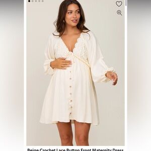 Cream maternity dress. Never worn. Tags attached. Sz Small.